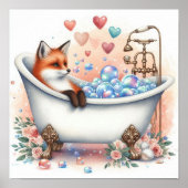 Bubble Bath Fox Poster (Voorkant)