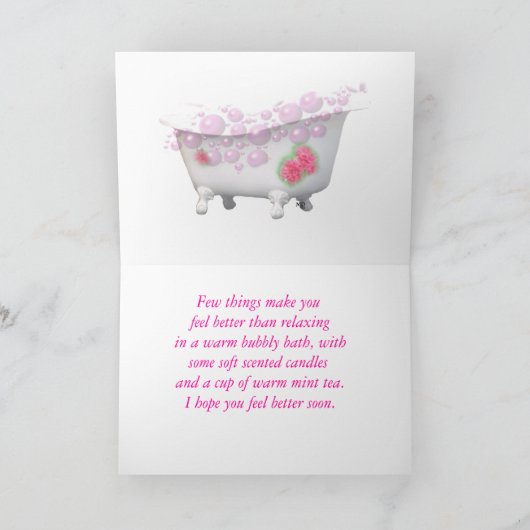 Bubble Bath Get Well-customize Kaart (Binnen)