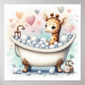 Bubble Bath Giraffe Poster (Voorkant)