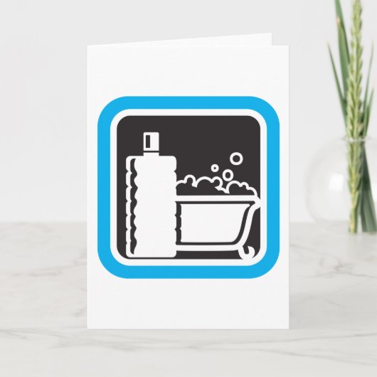 Bubble Bath Icon Relaxing Bathroom Spa Kaart (Voorkant)