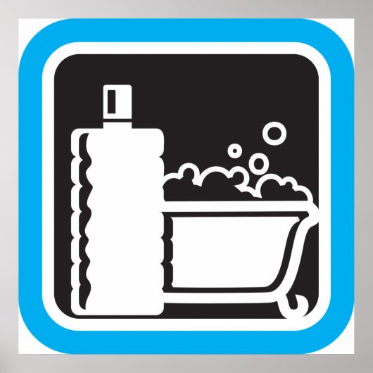 Bubble Bath Icon Relaxing Bathroom Spa Poster (Voorkant)