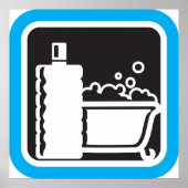 Bubble Bath Icoon Relaxerende Badkamer Spa Poster (Voorkant)