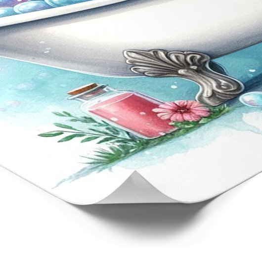 Bubble Bath Koe Poster (Hoek)