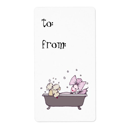 Bubble Bath, op de etiketten van de SPA-cadeautjes (Voorkant)