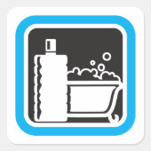 Bubble Bath Piccon Square Sticker (Voorkant)
