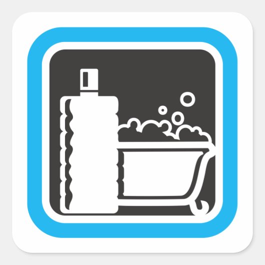 Bubble Bath Piccon Square Sticker (Voorkant)