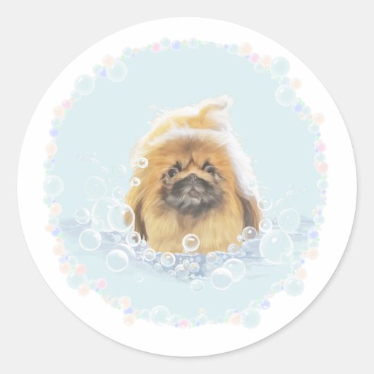 Bubble Bath Ronde Sticker (Voorkant)