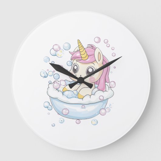 Bubble Bath Unicorn (1) Grote Klok (Voorkant)