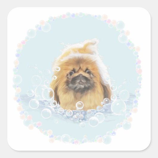 Bubble Bath Vierkante Sticker (Voorkant)