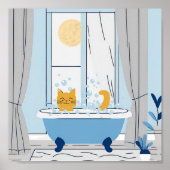 Bubble Bathtime voor Kat Poster (Voorkant)