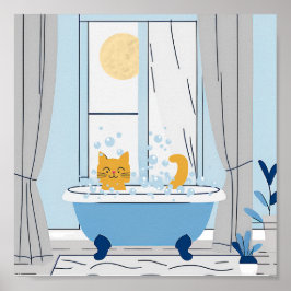 Bubble Bathtime voor Kat Poster