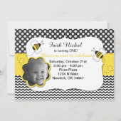 Bubble Bee Birthday Party Invitation Kaart (Voorkant)