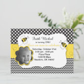 Bubble Bee Birthday Party Invitation Kaart (Staand voorkant)