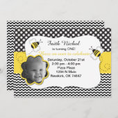 Bubble Bee Birthday Party Invitation Kaart (Voorkant / Achterkant)