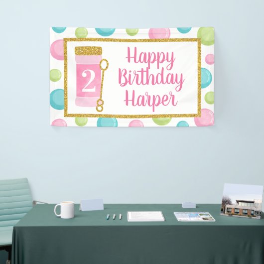Bubble Birthday Banner, Bubble Happy Birthday Spandoek (Beurs)
