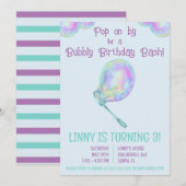 Bubble Birthday Bash Birthday Party Kaart (Voorkant / Achterkant)