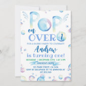 Bubble Birthday Invitation Pop on Over Kaart (Voorkant)
