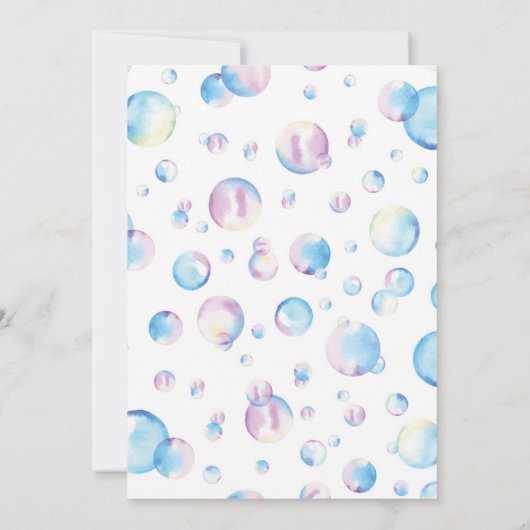 Bubble Birthday Invitation Pop on Over Kaart (Achterkant)