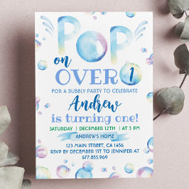 Bubble Birthday Invitation Pop on Over Kaart