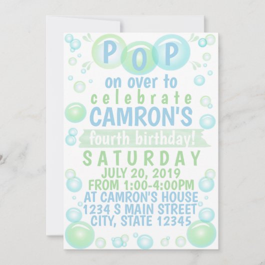 Bubble Birthday Kaart (Voorkant)