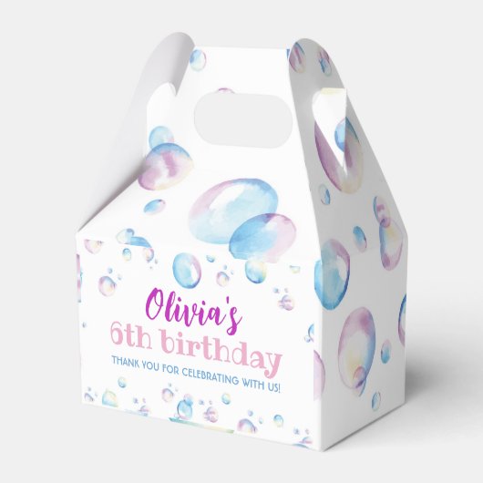 Bubble Birthday Party Favor Box Pop on Over Bedankdoosjes (Achterkant)