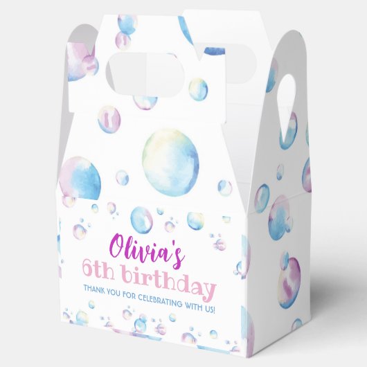 Bubble Birthday Party Favor Box Pop on Over Bedankdoosjes (Geopend)