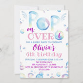 Bubble Birthday Party Invitation Pop on Over Kaart (Voorkant)