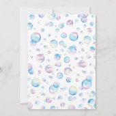 Bubble Birthday Party Invitation Pop on Over Kaart (Achterkant)