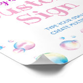 Bubble Birthday Party Table Sign Pop On Over Poster (Hoek)