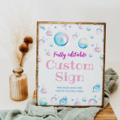 Bubble Birthday Party Table Sign Pop On Over Poster