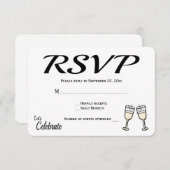 Bubble Black, White RSVP Wedding Champagne Glasses (Voorkant / Achterkant)