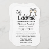 Bubble Black & White Wedding Champagneglazen Kaart (Voorkant / Achterkant)