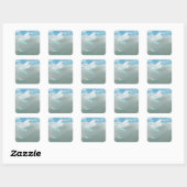 Bubble, blauw vierkante sticker (Vel)