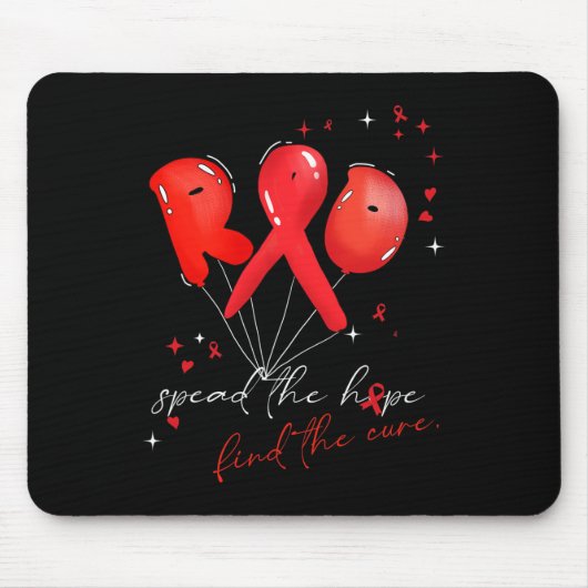 Bubble Blood Cancer Awareness Red spreidde de hoop Muismat (Voorkant)