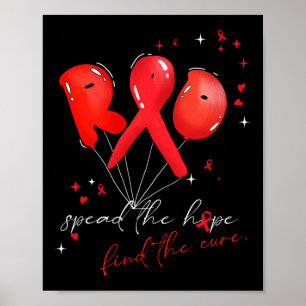 Bubble Blood Cancer Awareness Red spreidde de hoop Poster