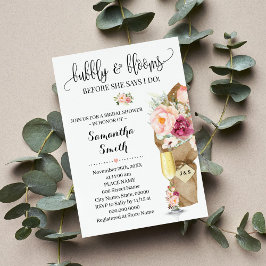 Bubble & Blooms Voordat ik Vrijgezellenfeest Invit Kaart
