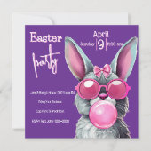 Bubble Blowing Easter Bunny Holiday Party Kaart (Voorkant)