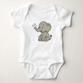 Bubble Blowing Elephant Baby Bodysuits T-shirt (Voorkant)