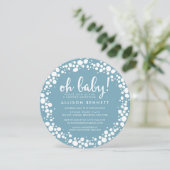 Bubble Blue | BABY SHOWER Kaart (Staand voorkant)