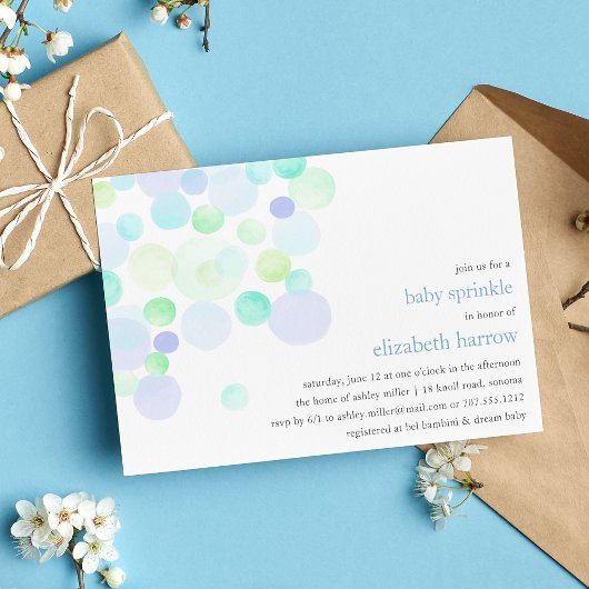 Bubble Blue | Baby Sprinkle Invitation Kaart