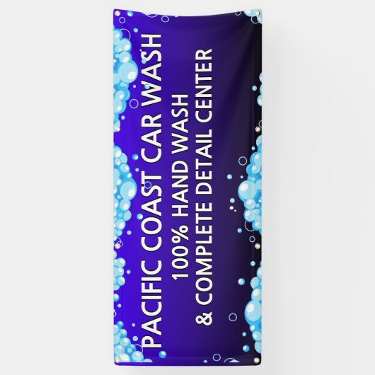 Bubble Blue Car Wash Business aanpassen Spandoek (Verticaal)