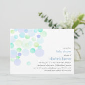 Bubble Blue | Uitnodiging voor Baby shower (Staand voorkant)
