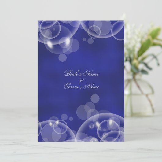 Bubble blue winter bruiloft verloving #2 kaart (Staand voorkant)
