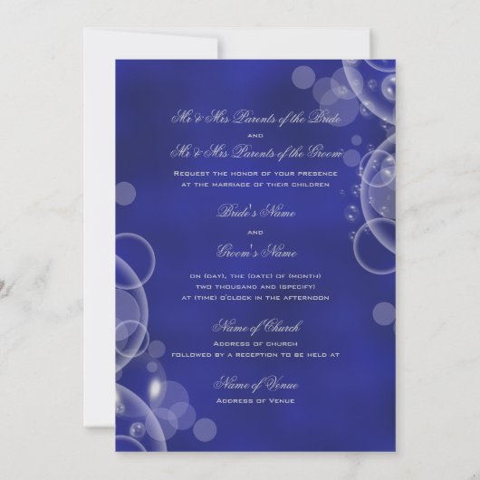 Bubble blue winter bruiloft verloving #2 kaart (Achterkant)