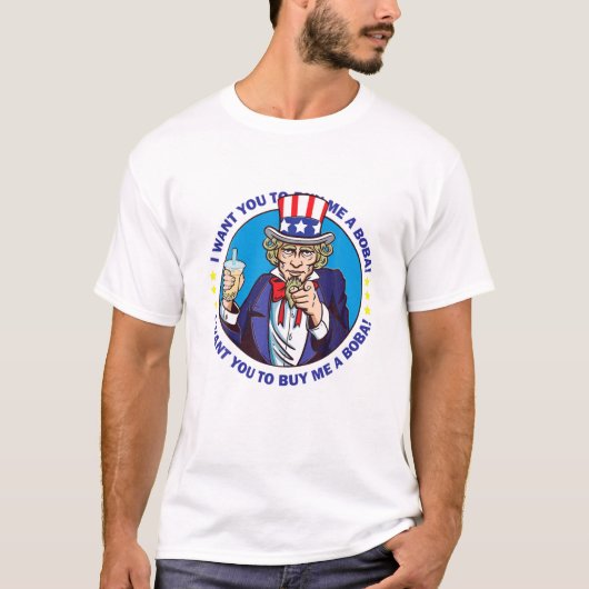 Bubble Boba Milk Tea Funny Meme Joke T-shirt (Voorkant)
