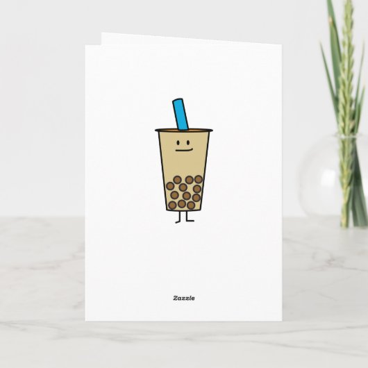 Bubble Boba Pearl Milk Tea Tapioca ballen Bedankkaart (Achterkant)