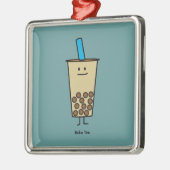 Bubble Boba Pearl Milk Tea Tapioca ballen Metalen Ornament (Links)