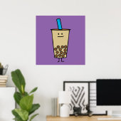Bubble Boba Pearl Milk Tea Tapioca ballen Poster (Thuiskantoor)