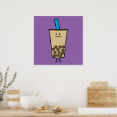 Bubble Boba Pearl Milk Tea Tapioca ballen Poster (Keuken)