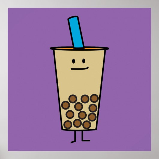 Bubble Boba Pearl Milk Tea Tapioca ballen Poster (Voorkant)
